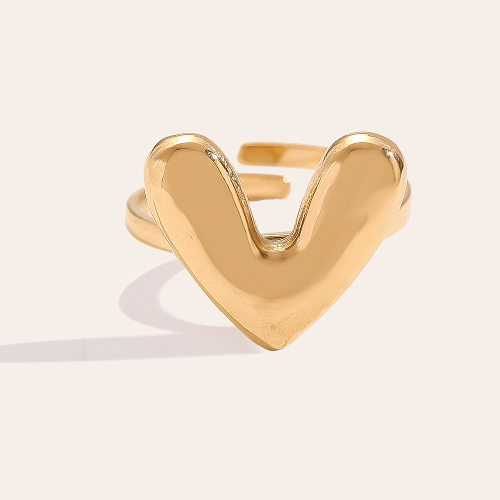 3D Really Heart Edelstahl Ring     