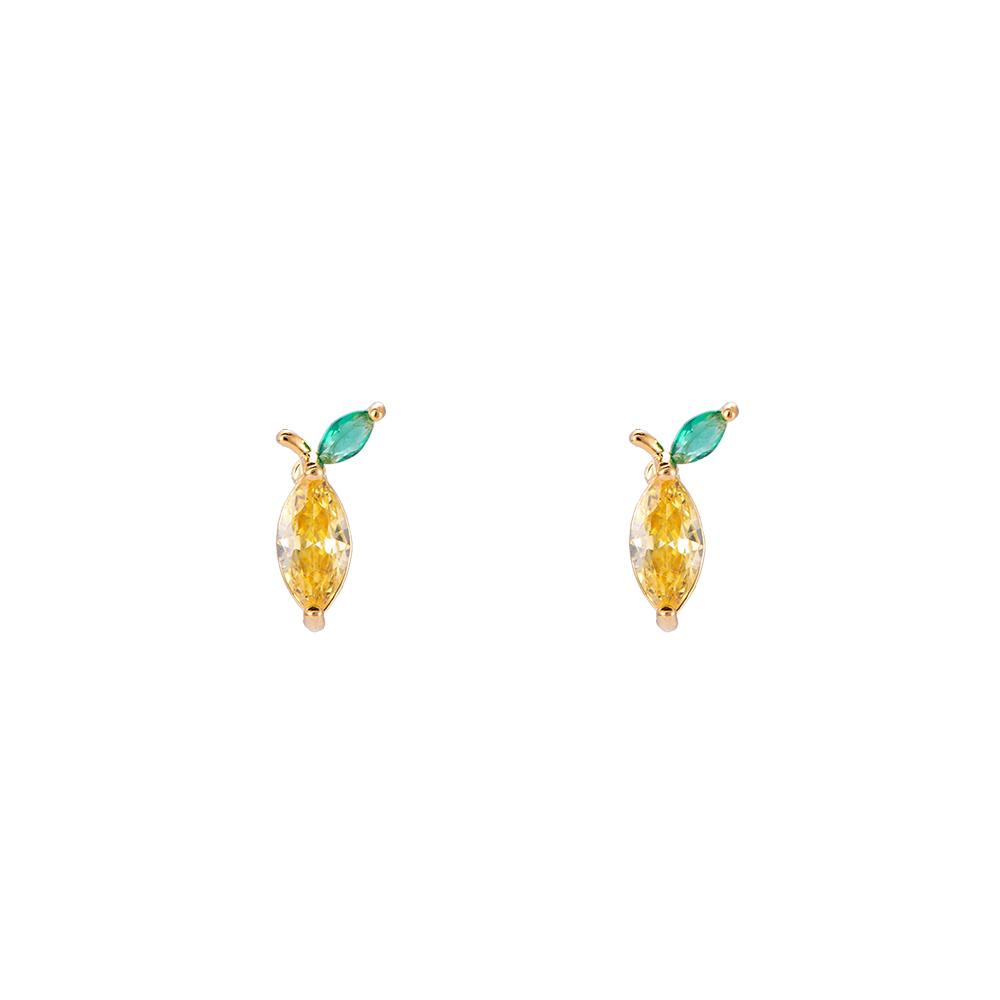 Lemon gold-plated earrings
