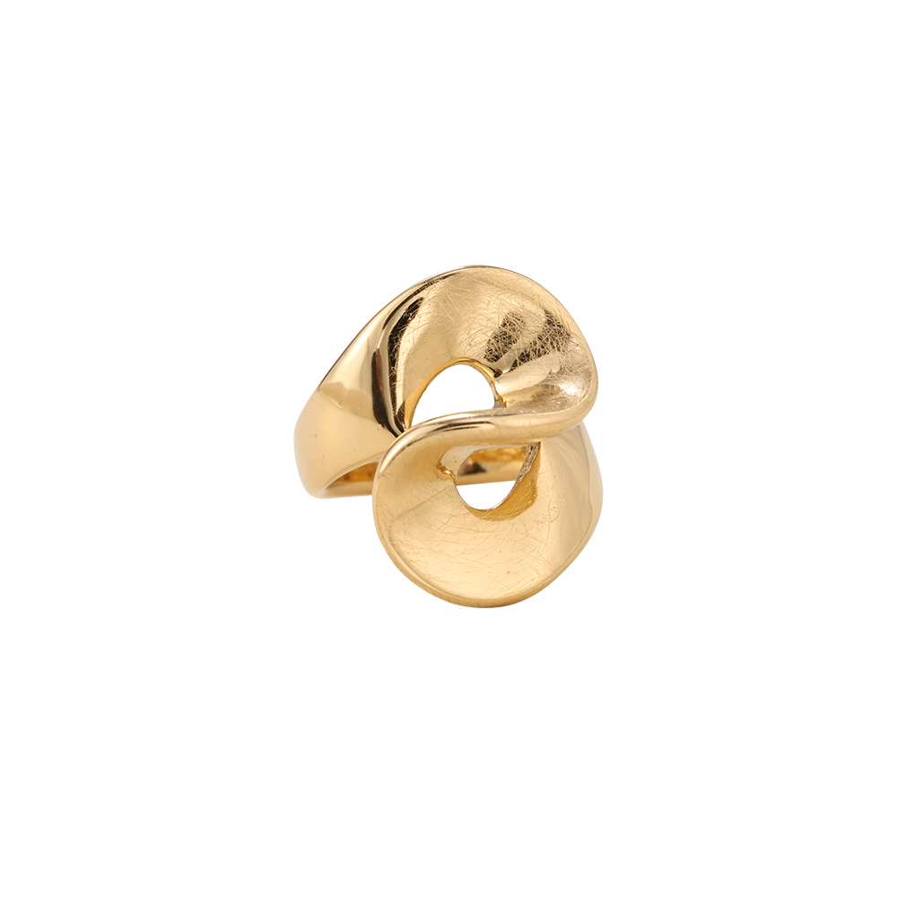 Scratching Doodle Twisted Edelstahl Ring    