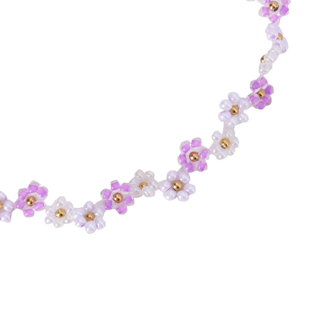 22cm Only Varitious Colour Beads Flowers Summer stainless steel anklet  