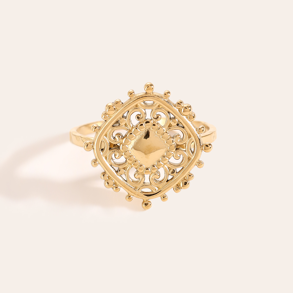 Hollow Pattern Edelstahl Ring      