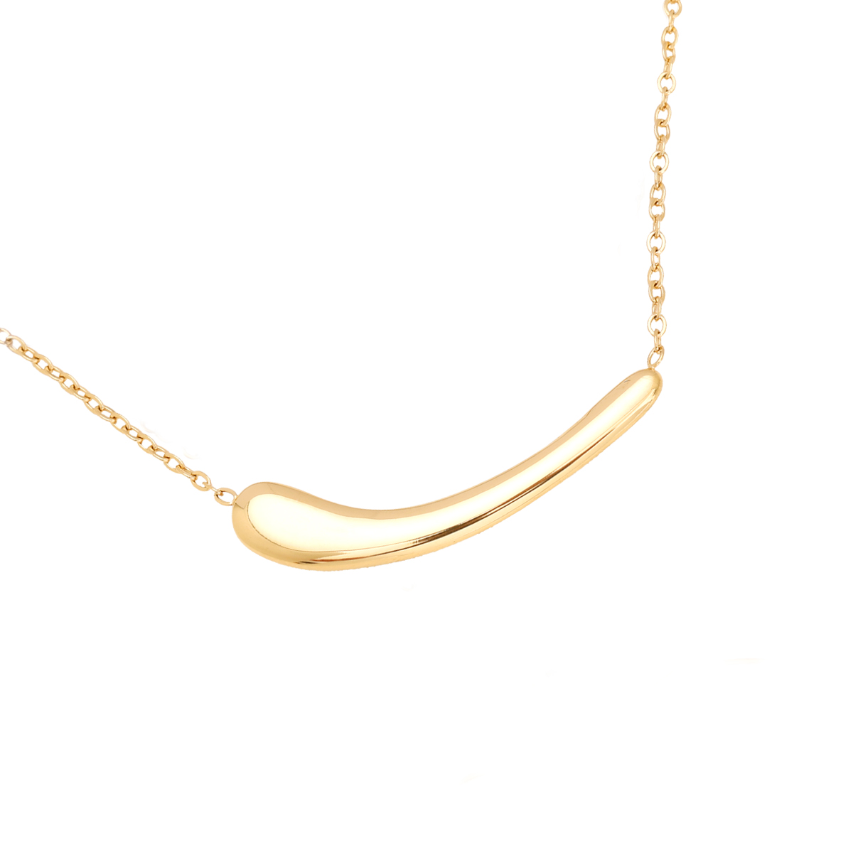 42cm Smile Long Drop Simple Chain stainless steel necklace    