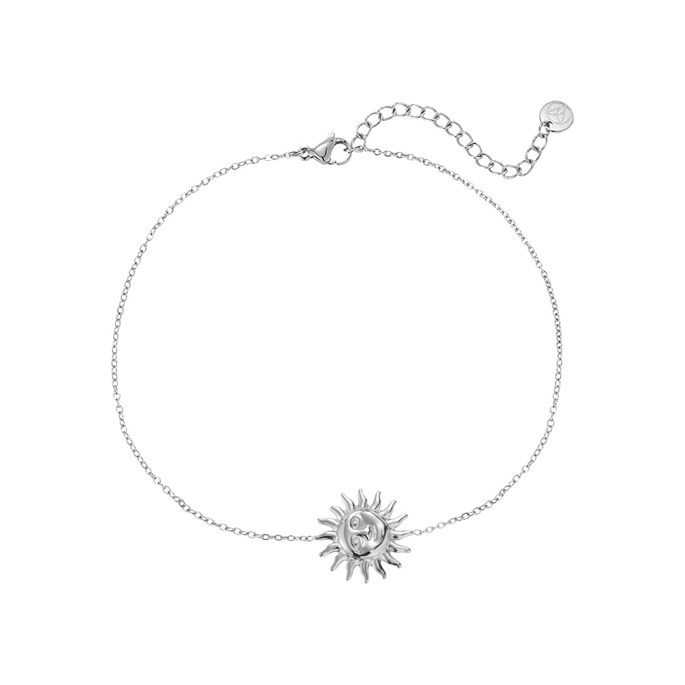 17cm One Sun With Simple Chain Stainless Steel Bracelet  