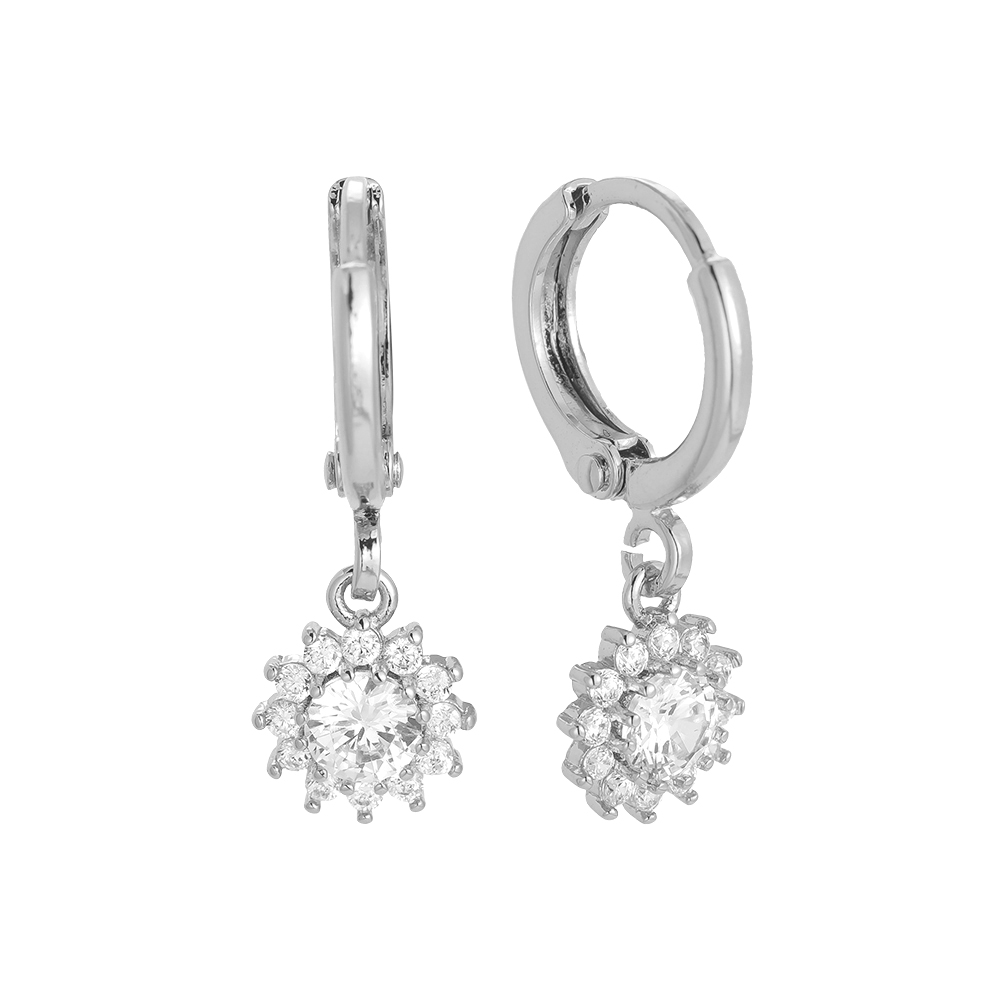 Diamond Sunflower gold-plated earrings   