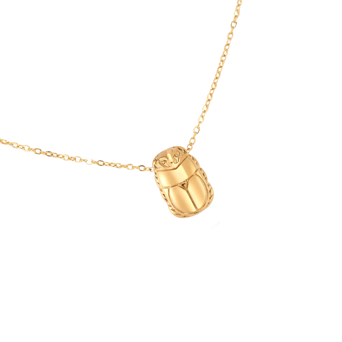 43cm Golden Beetle stainless steel necklace   