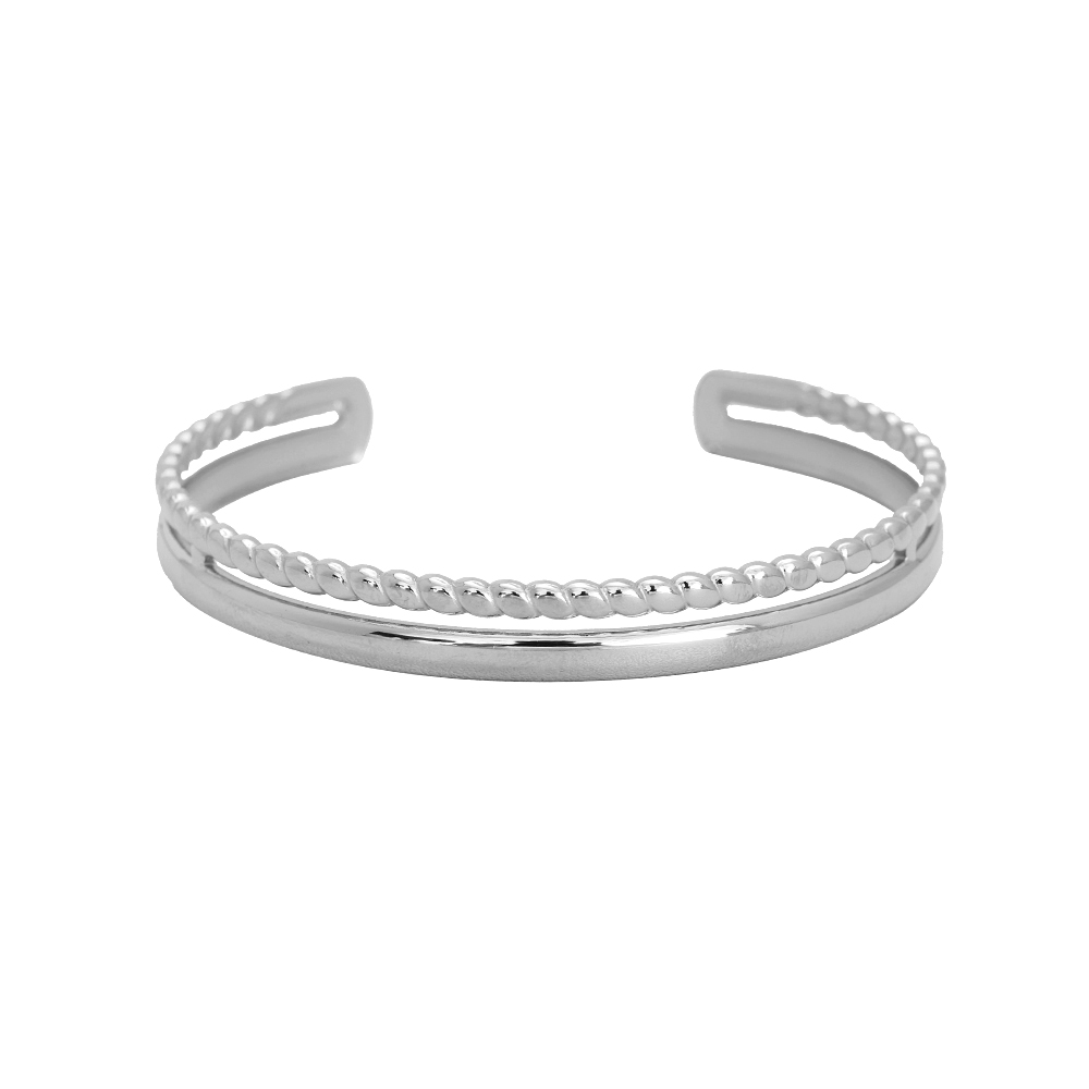 Twist And Smooth stainless steel bracelet 