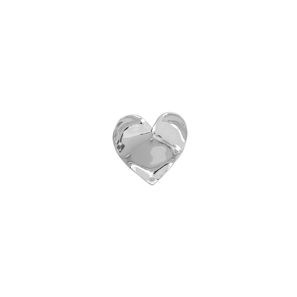 Uneven Shining Super Heart stainless steel ring   