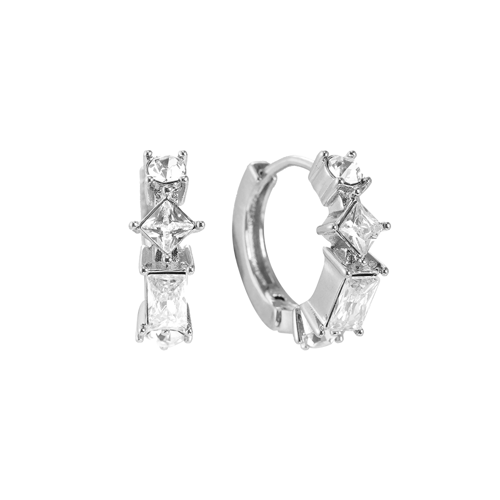 Various Shape Diamonds stainless steel earrings      