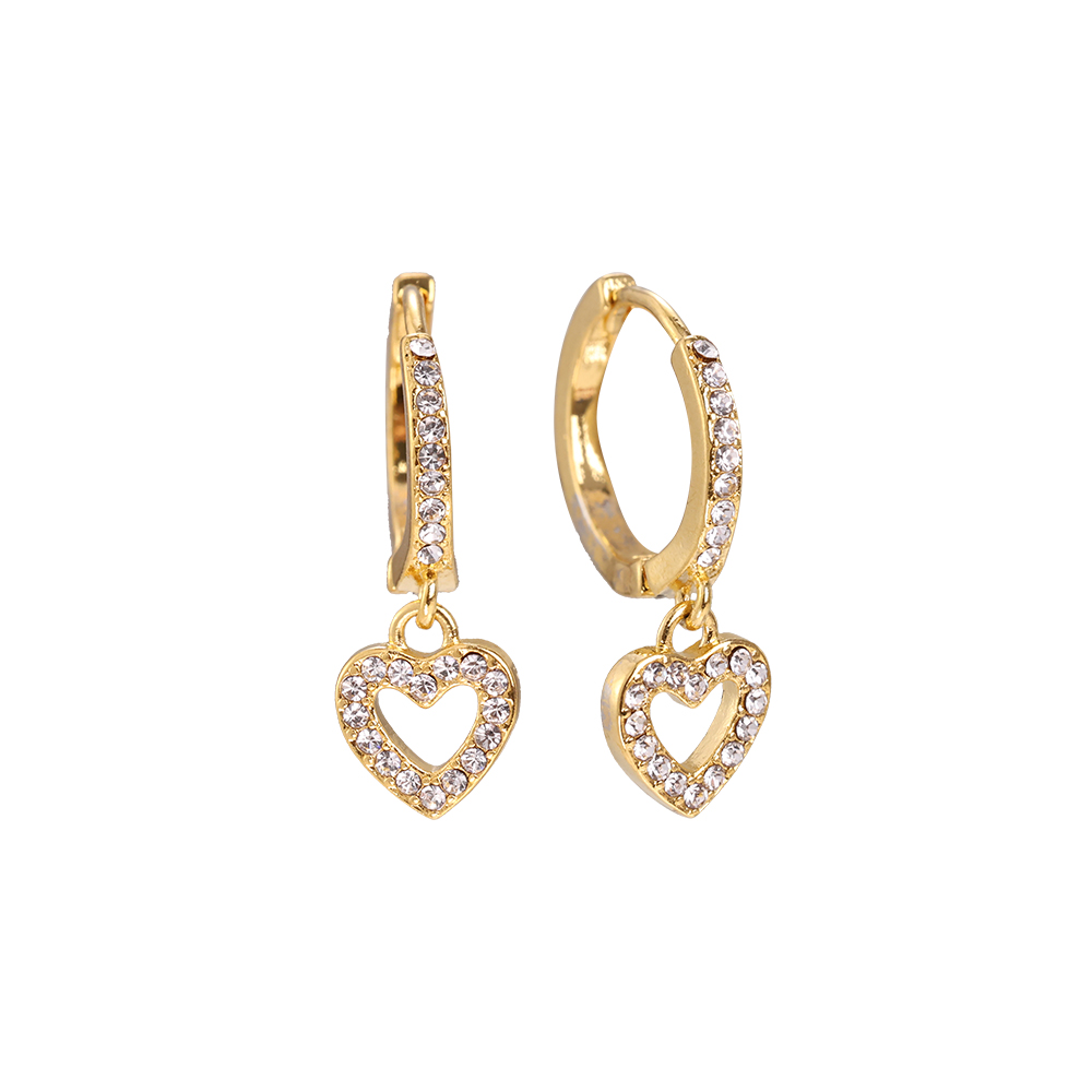 Hollow Diamond Heart stainless steel earrings        