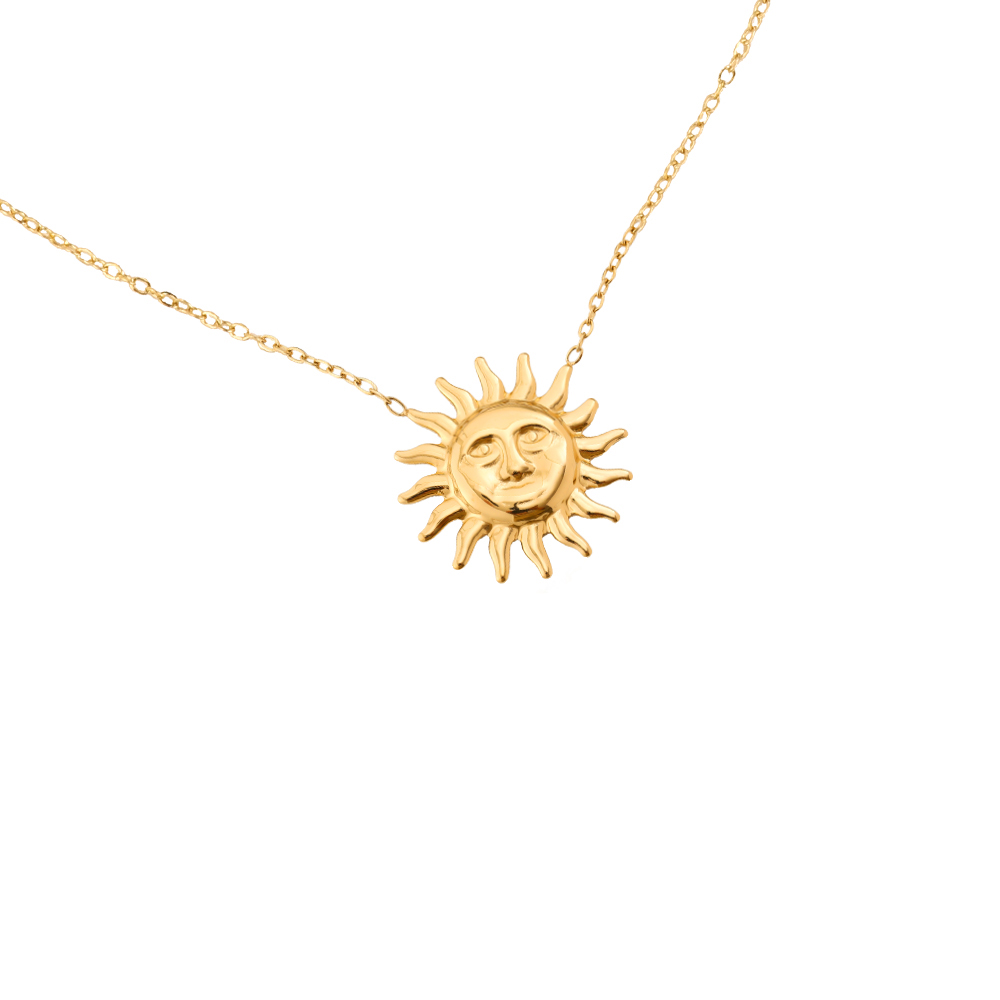 40cm One Sun With Simple Chain stainless steel necklace     