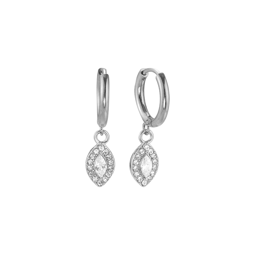 Diamond Eye Drop stainless steel earrings   