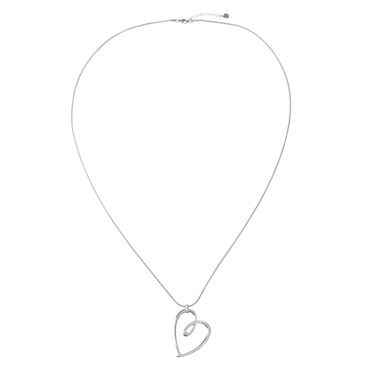 90cm Doodle Heart Simple Chain Edelstahl Halskette  