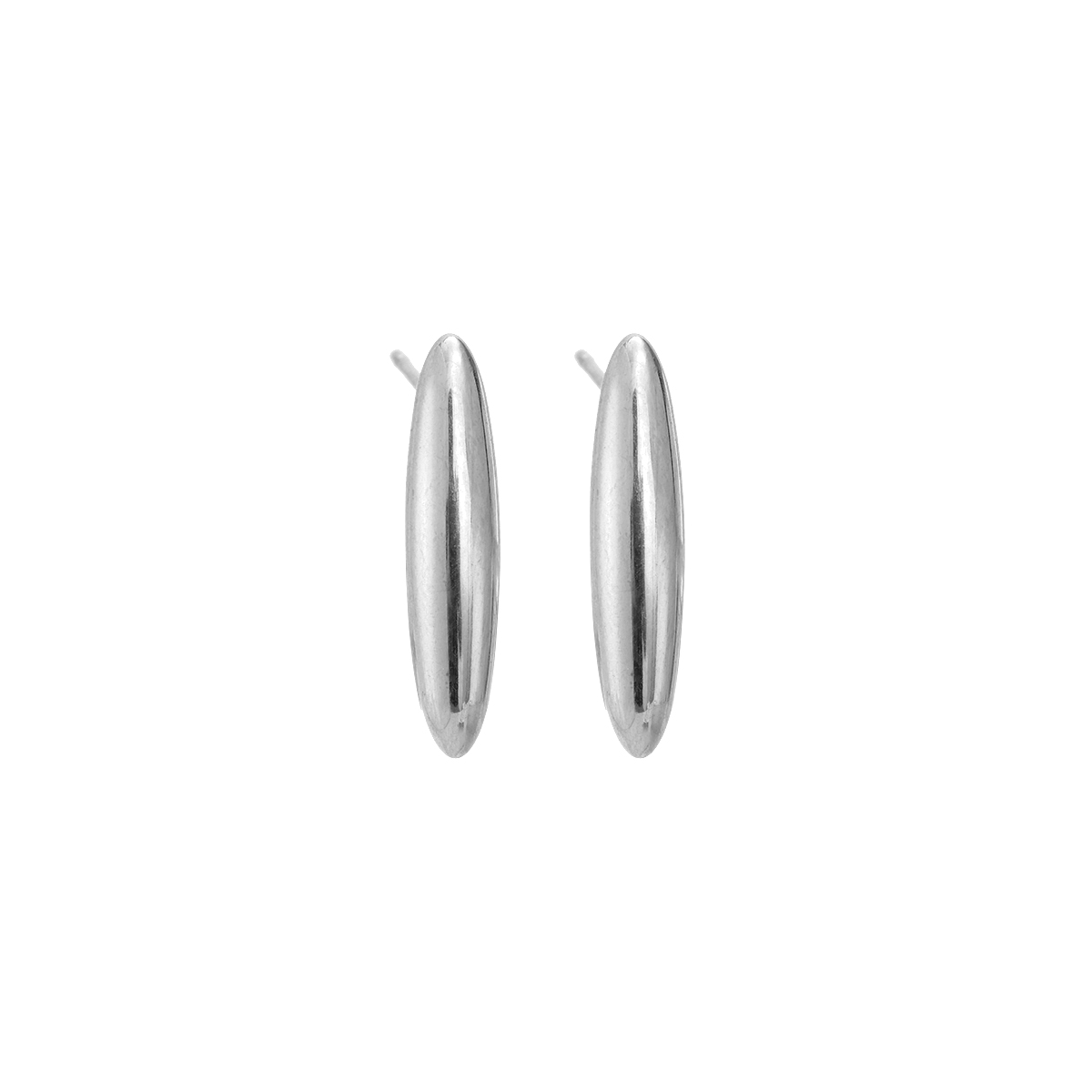 Long Shimmer Baguette Shape stainless steel earrings    