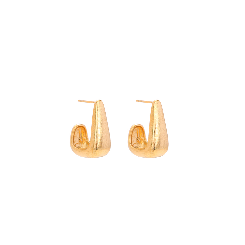 Matte Jack Style Stainless Steel Earrings    