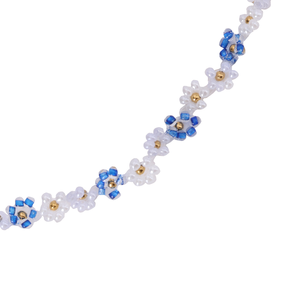 22cm Only Varitious Colour Beads Flowers Summer stainless steel anklet  