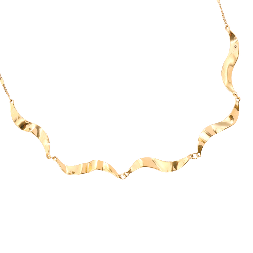 42cm Irregular Wave stainless steel necklace     