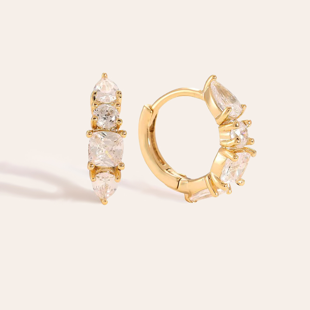 Mixed Diamonds Gold-plated earrings    