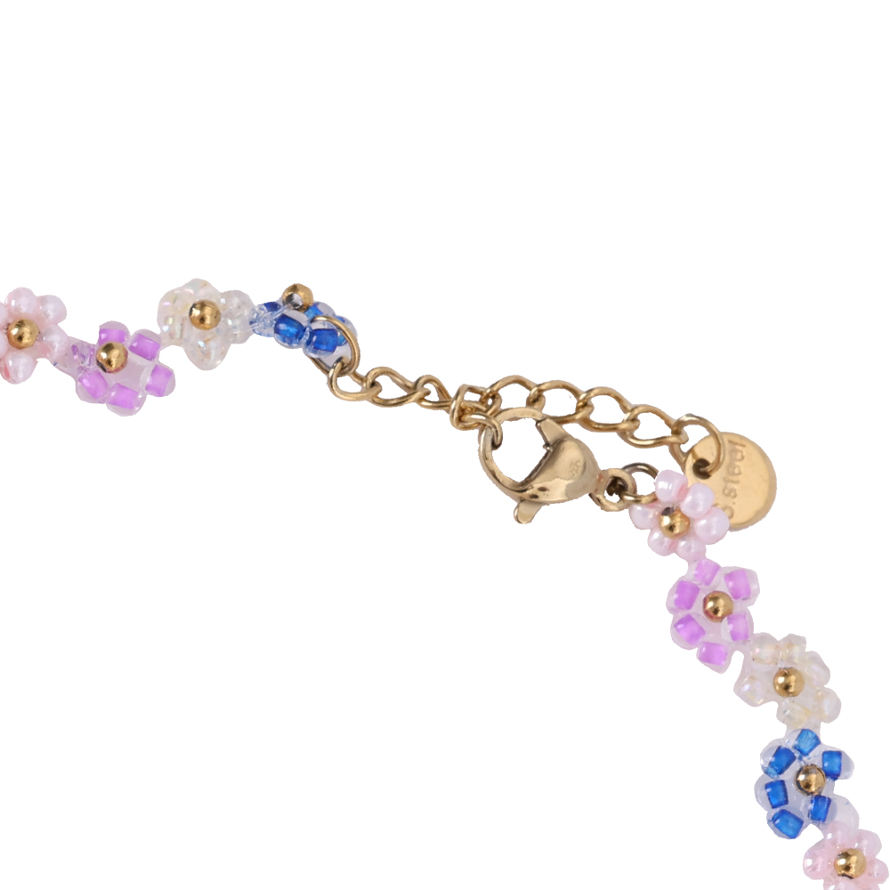 22cm Only Varitious Colour Beads Flowers Summer stainless steel anklet  