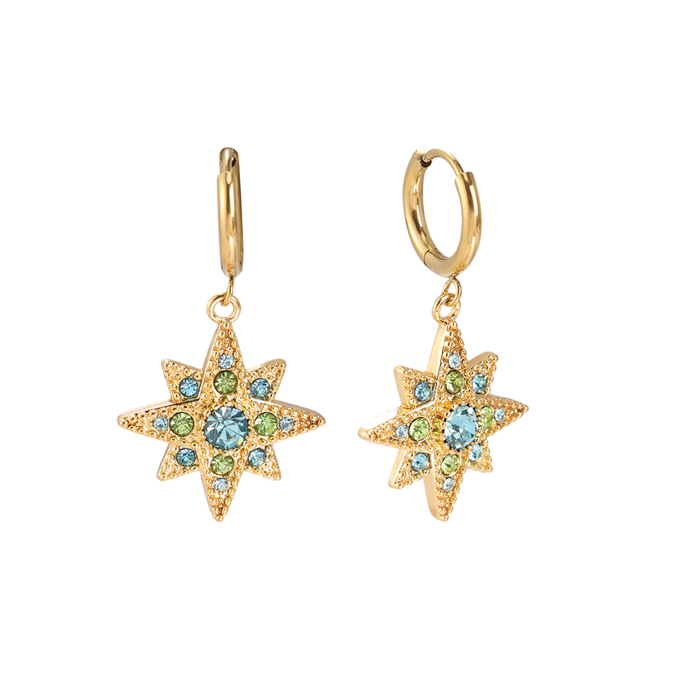 Super Diamond Star stainless steel earrings      