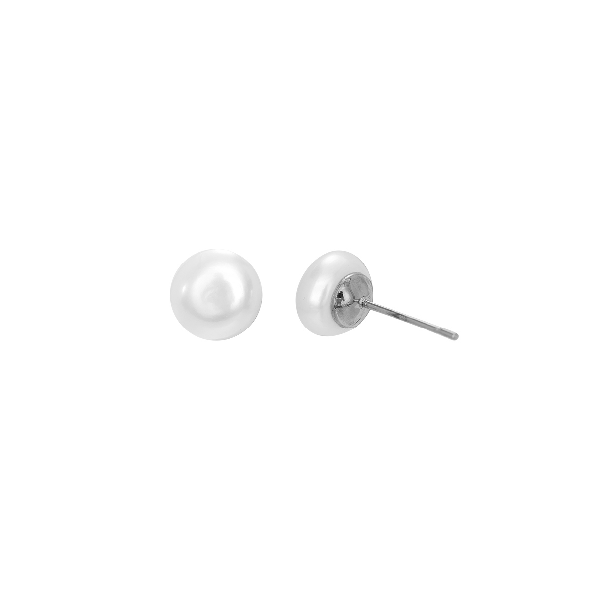 8mm Simple Fresh Water Pearl Stainless Steel Earrings  