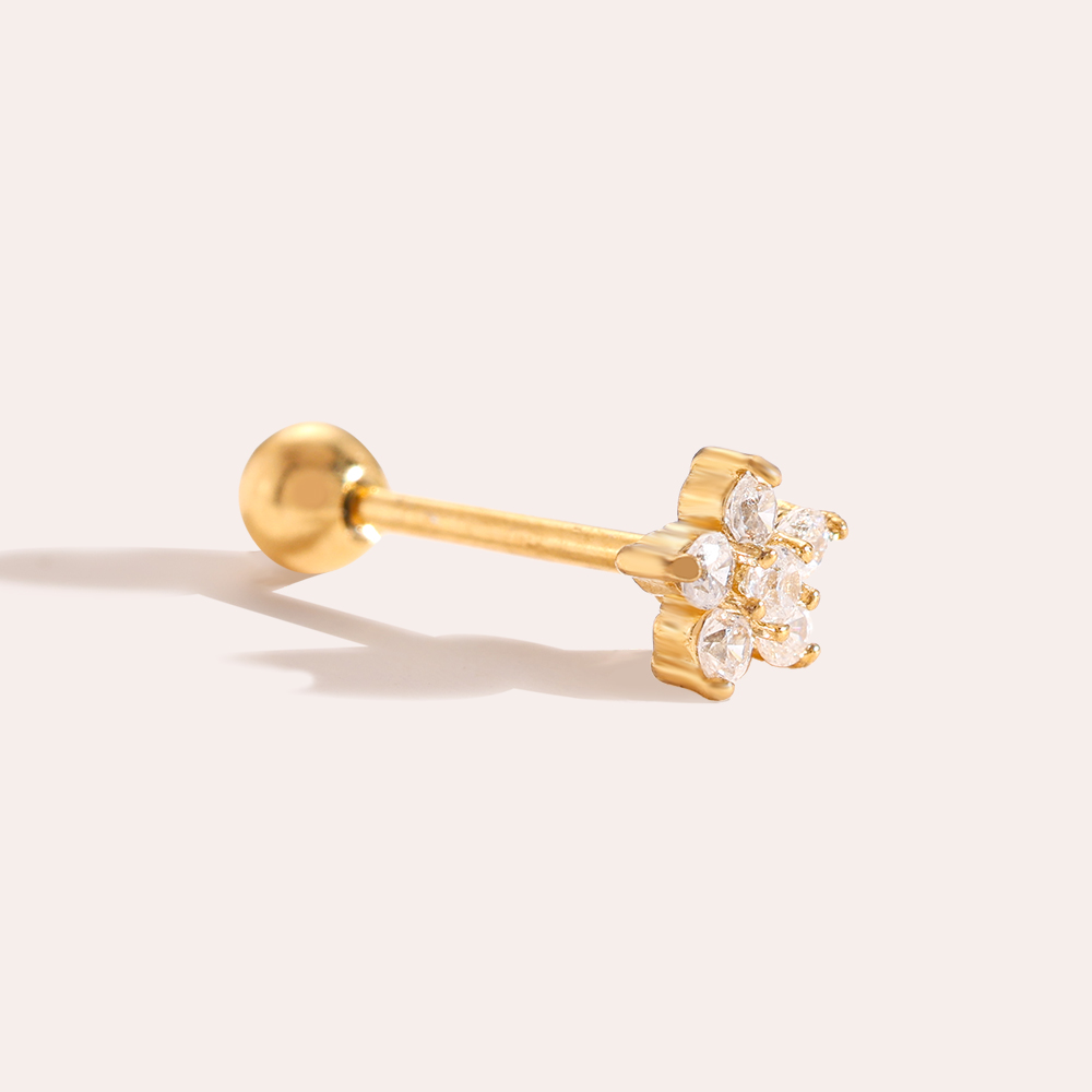 Mini Diamond Flower stainless steel piercing       