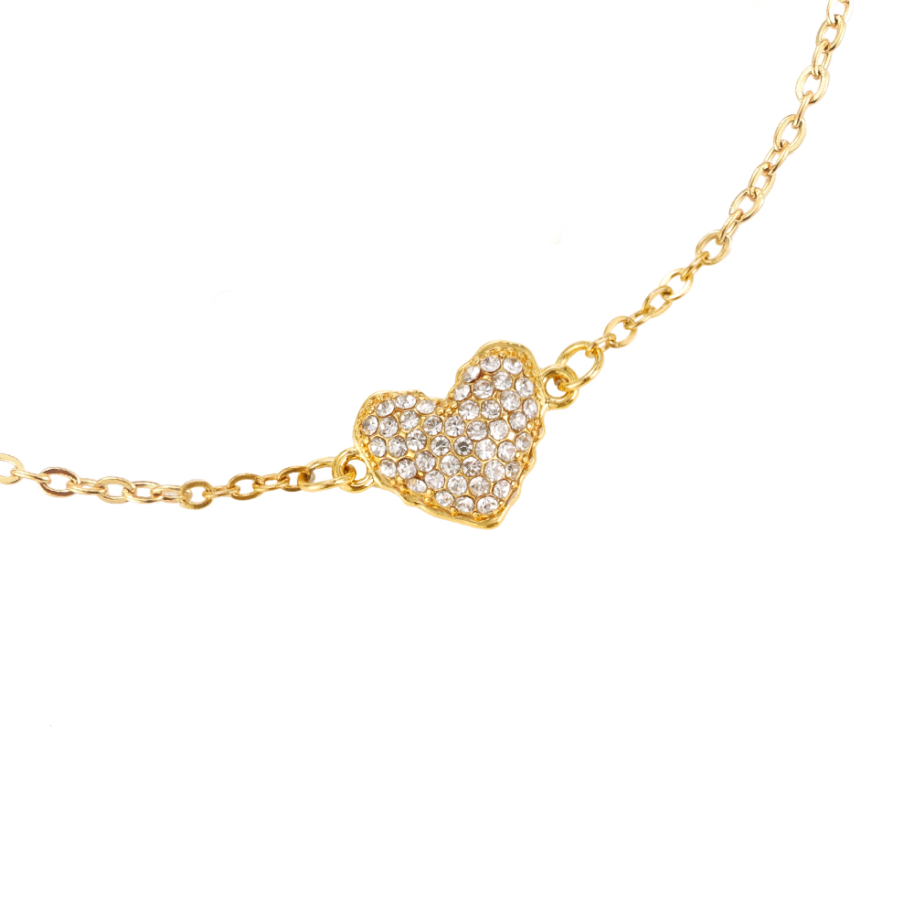 17cm Heart With Diamonds Edelstahl Armkette 