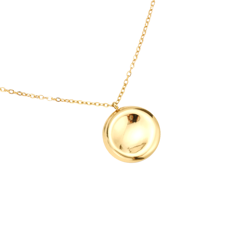 39cm Round Plate With Sunken Simple Chain Stainless Steel Necklace     