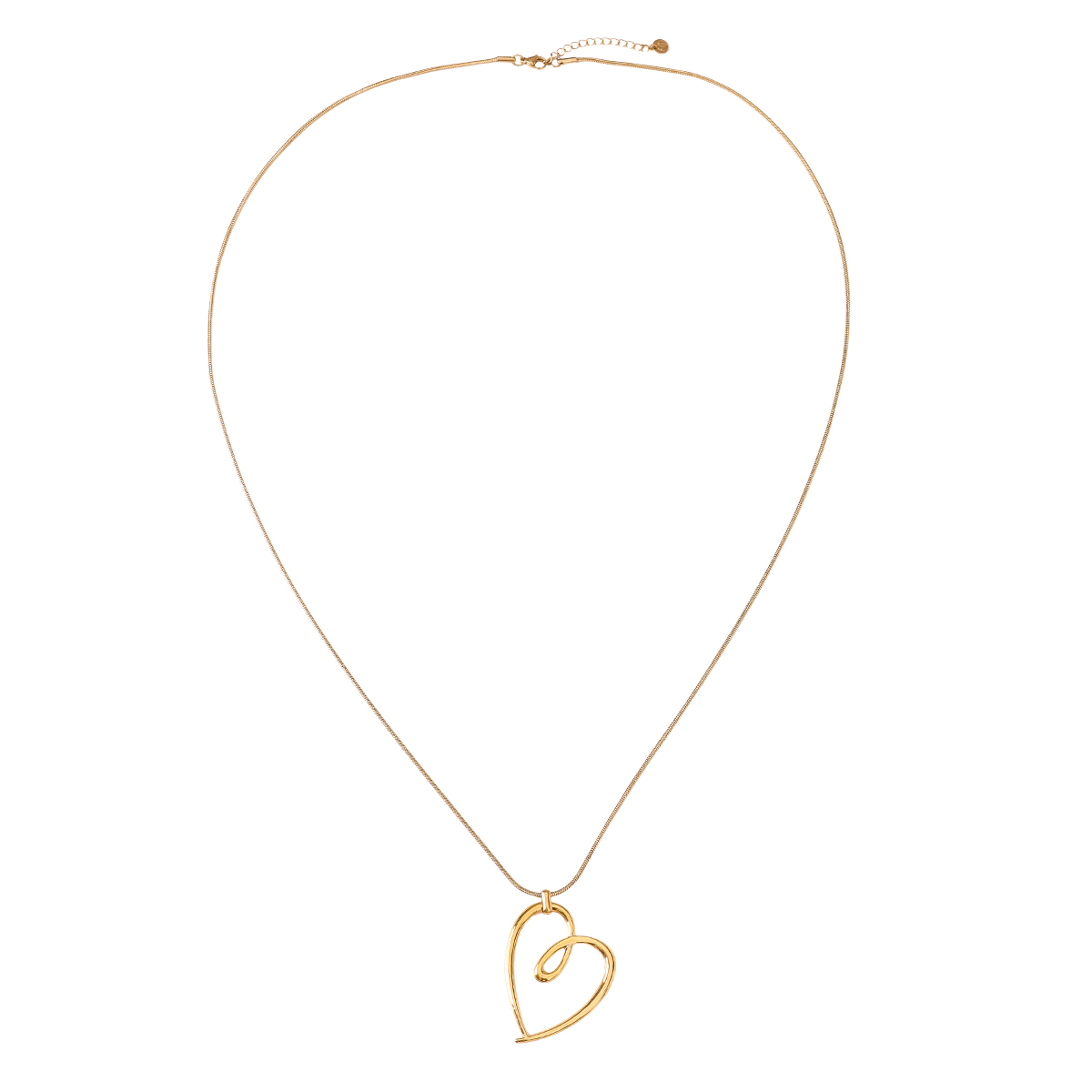 90cm Doodle Heart Simple Chain stainless steel necklace  