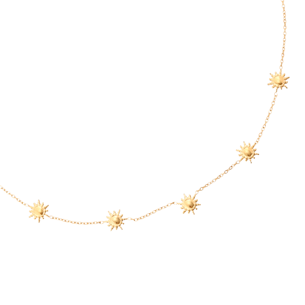 40cm Multi Mini Sun With Simple Chain Stainless Steel Necklace     