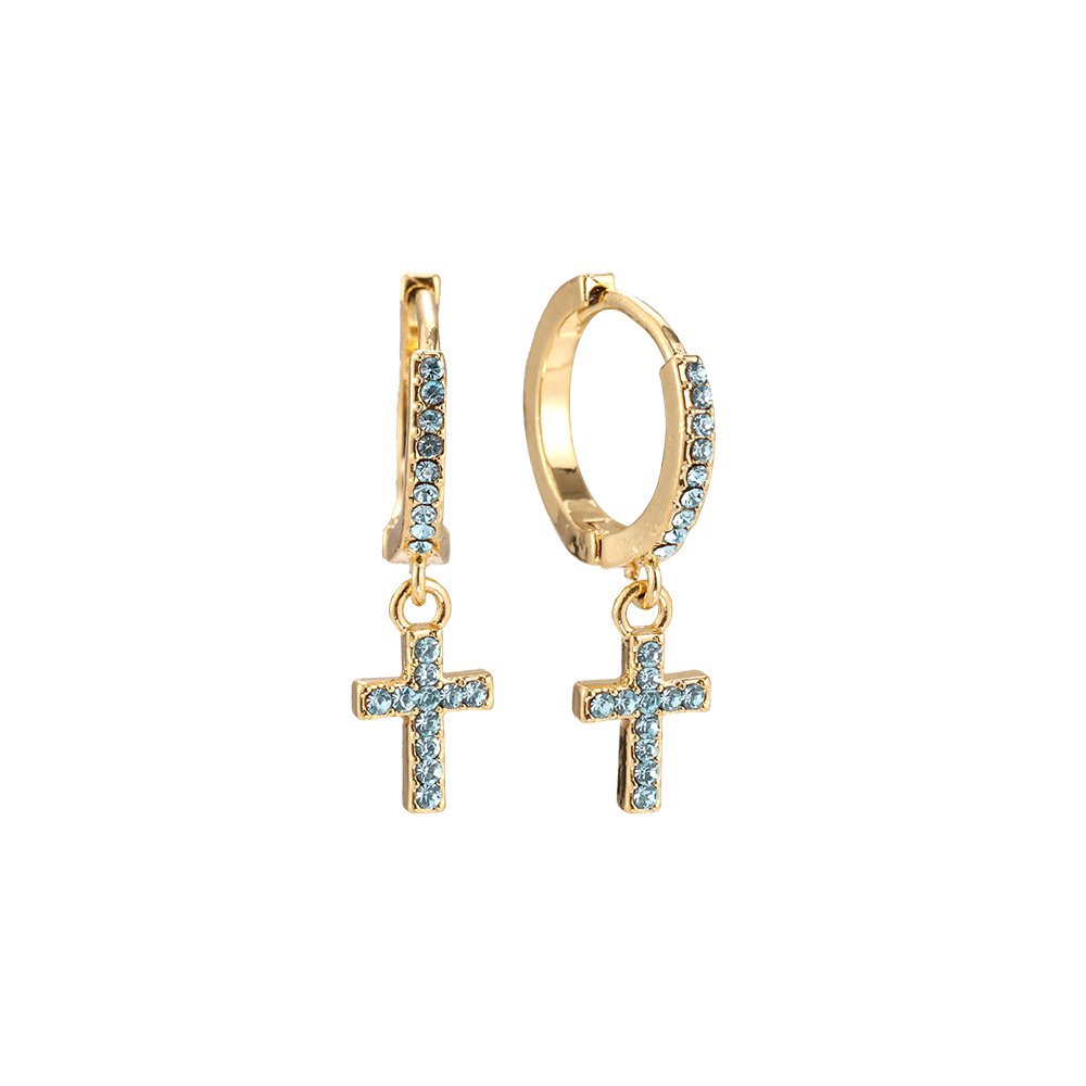 A Cross With Diamonds stainless steel earrings     