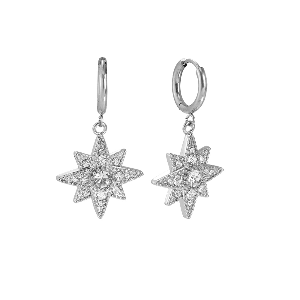 Super Diamond Star stainless steel earrings      