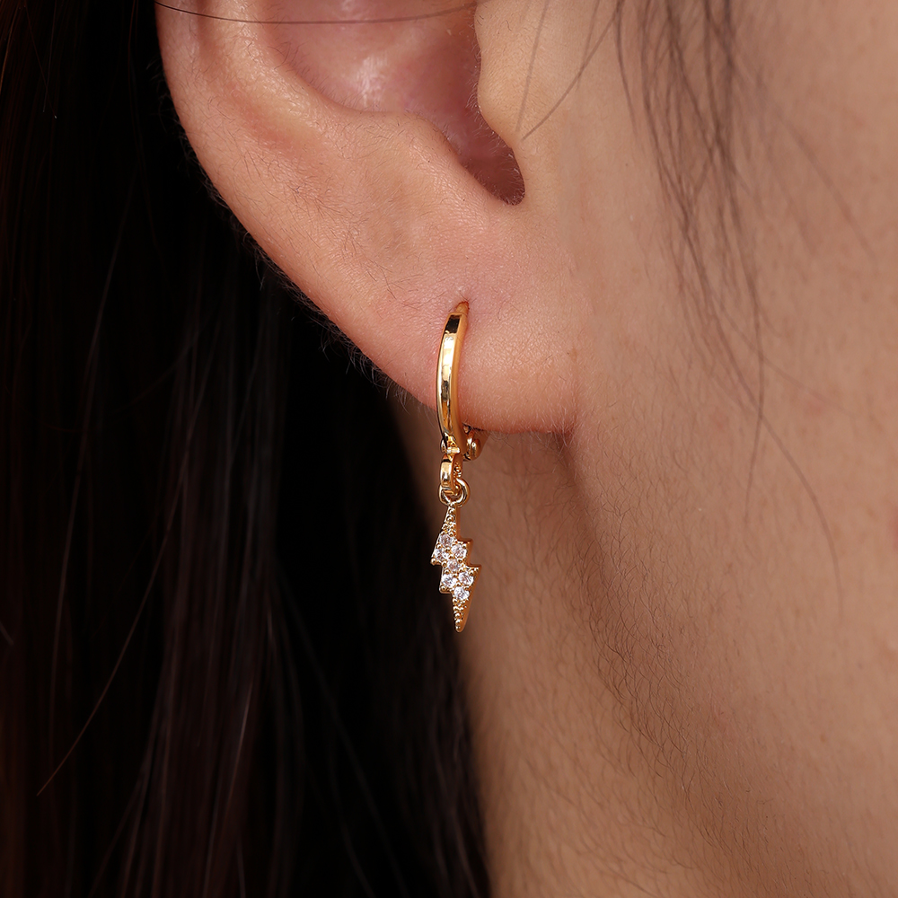 Diamond Flash gold-plated earrings