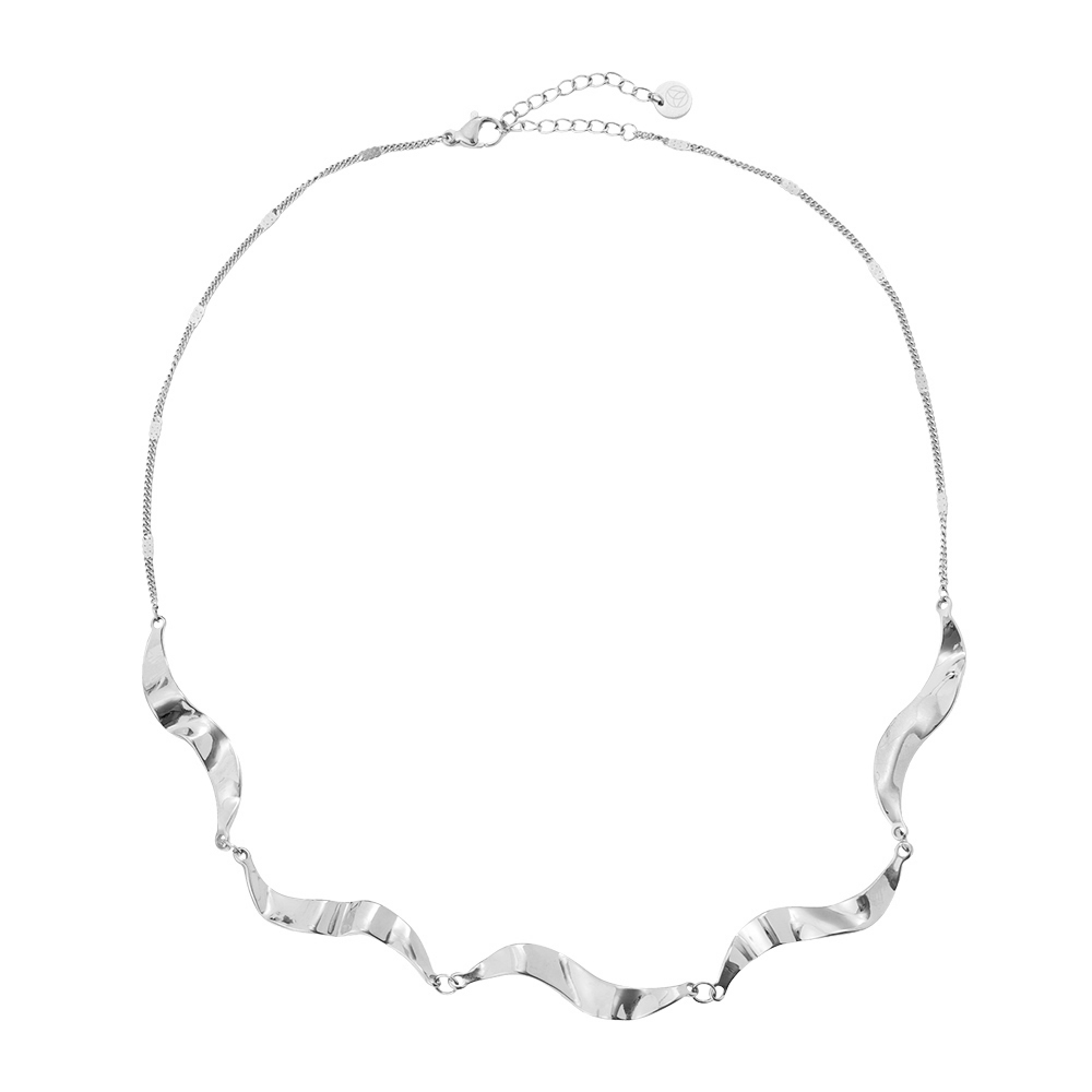 42cm Irregular Wave stainless steel necklace     