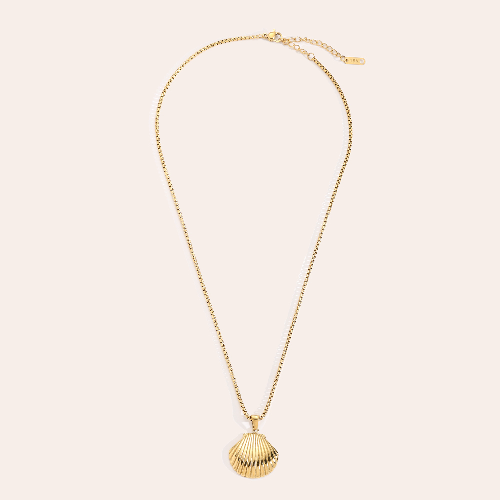 45cm Golden Shell stainless steel necklace  