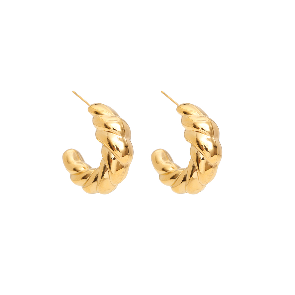 Goldern Twisten stainless steel earrings  