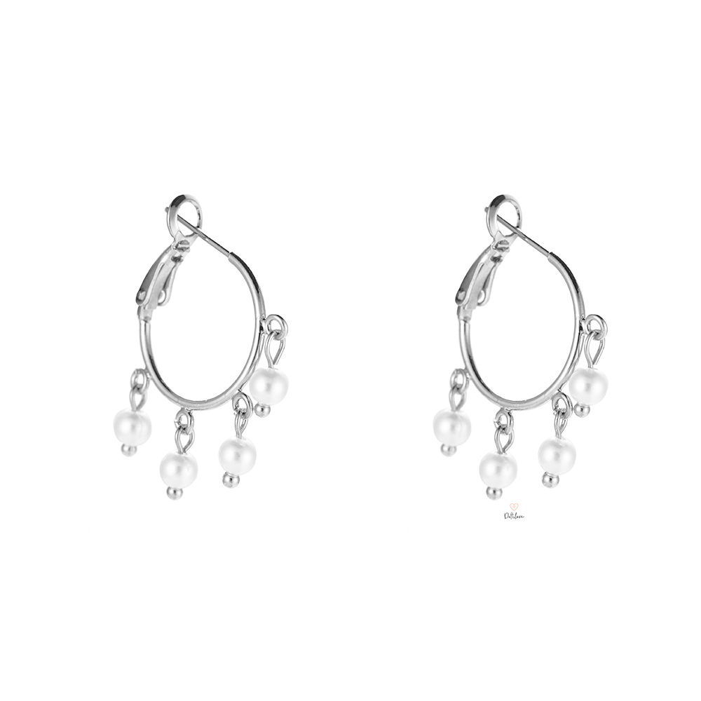 Falling Pearls Plated Earring