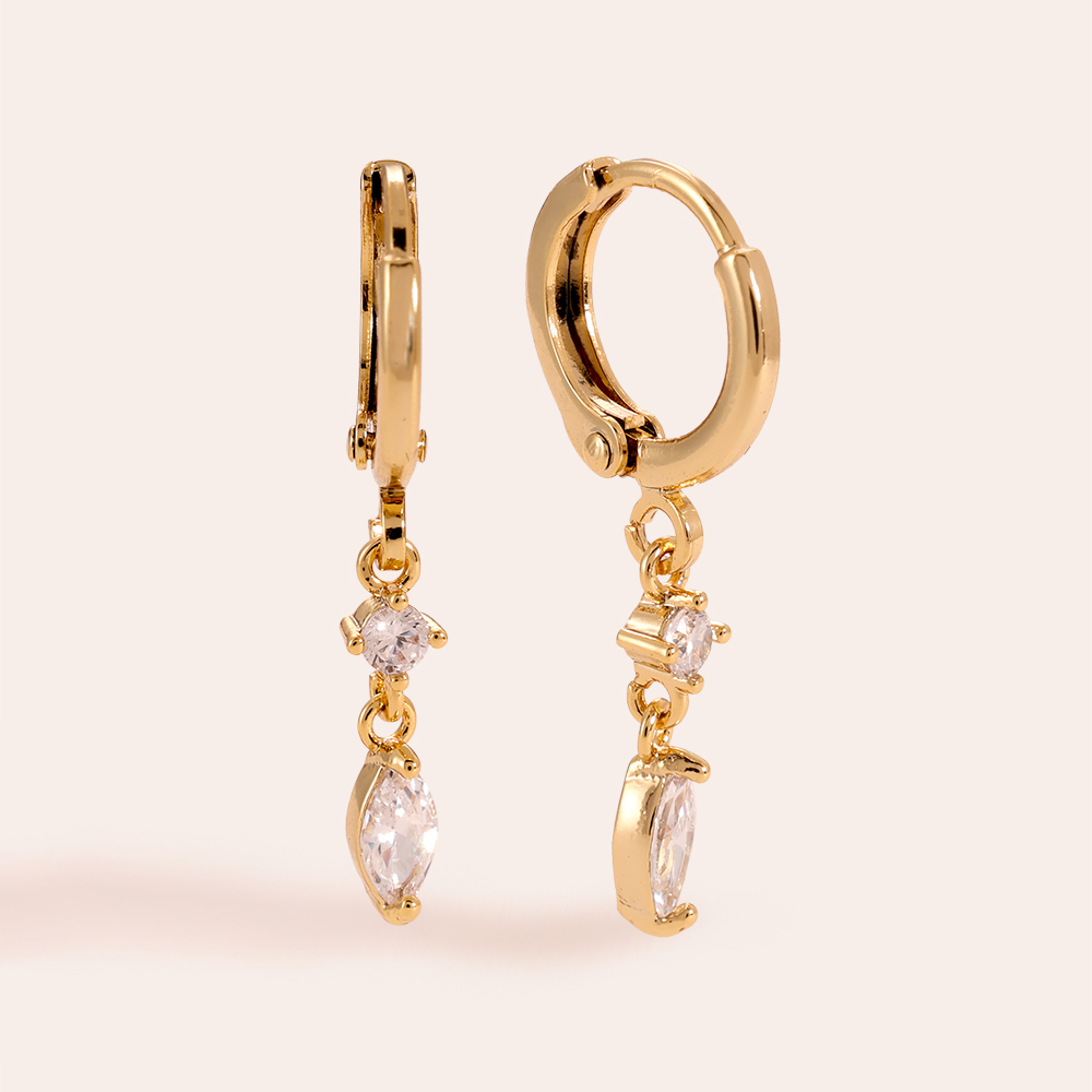 Diamond Haging Eye gold-plated earrings  