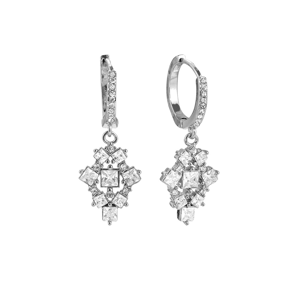 Excellent Diamond Cube stainless steel earrings     