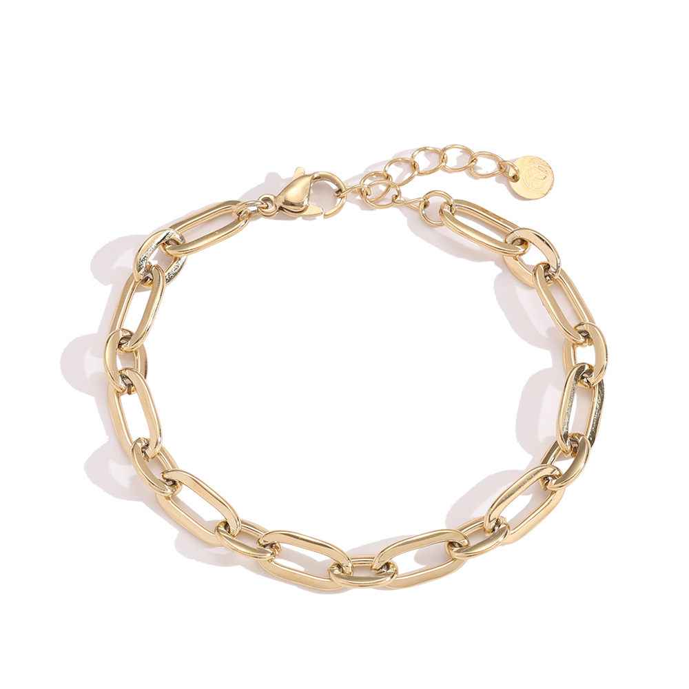 17cm thick oval style stainless steel bracelet     