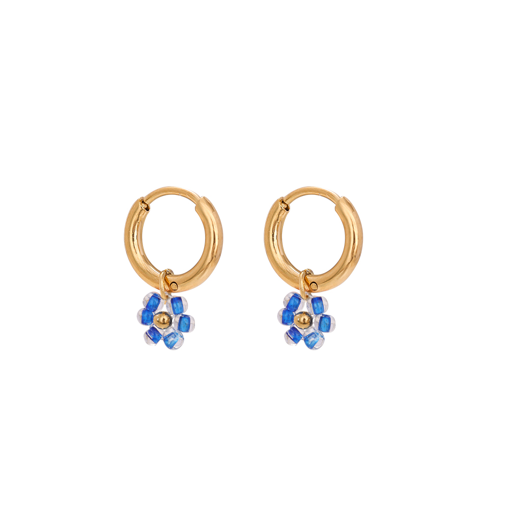 Varitious Colour Beads Flowers Summer stainless steel earrings