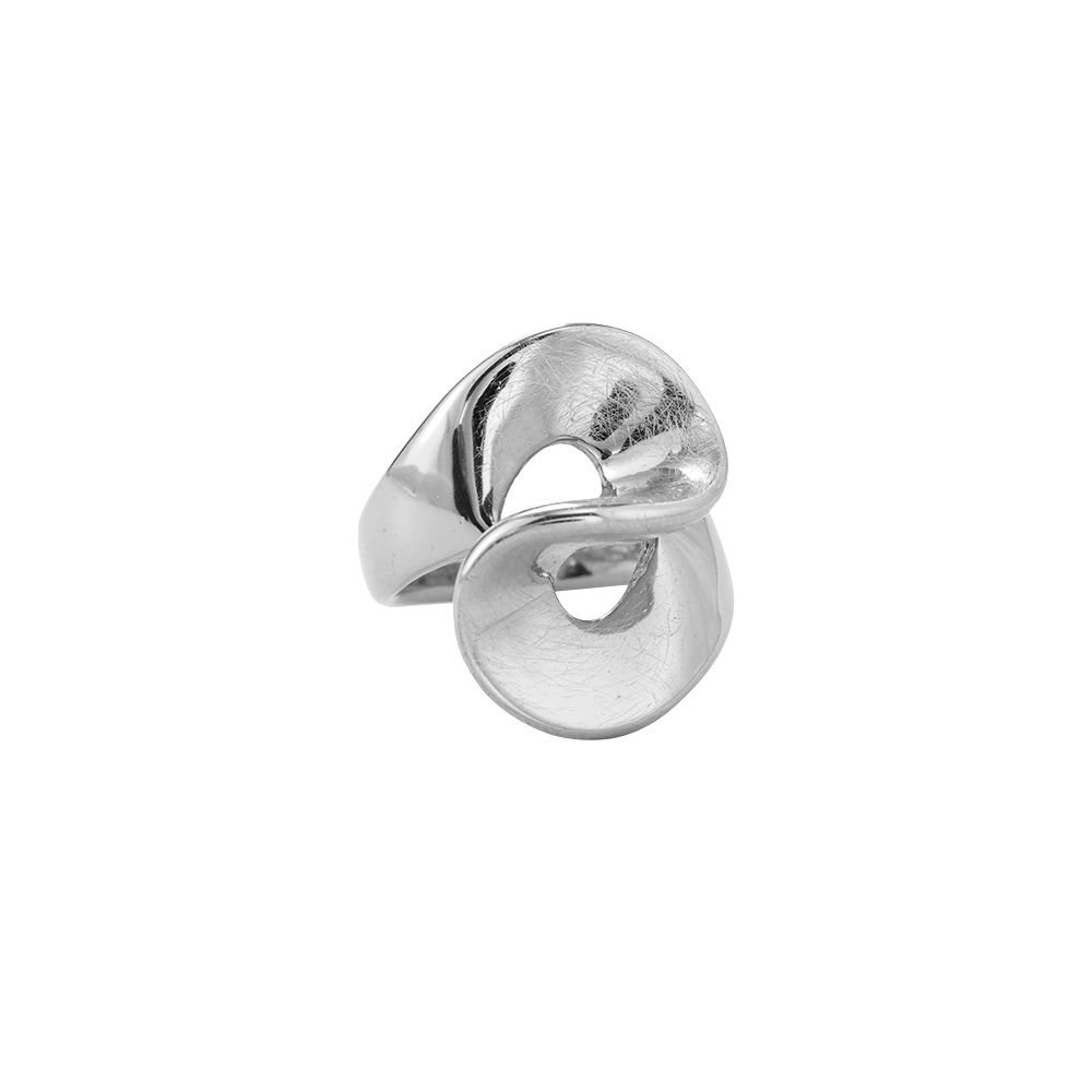 Scratching Doodle Twisted Edelstahl Ring    