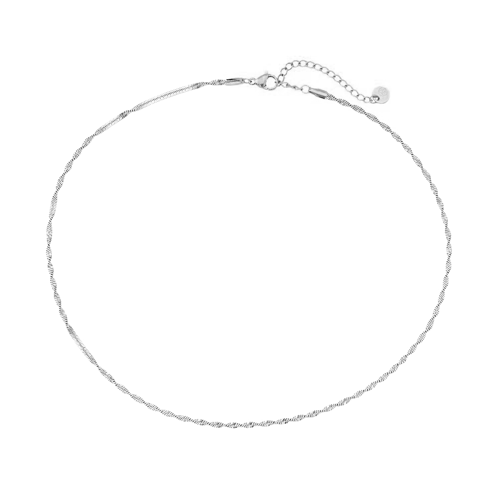 38cm Simple Chain Edelstahl Halskette   