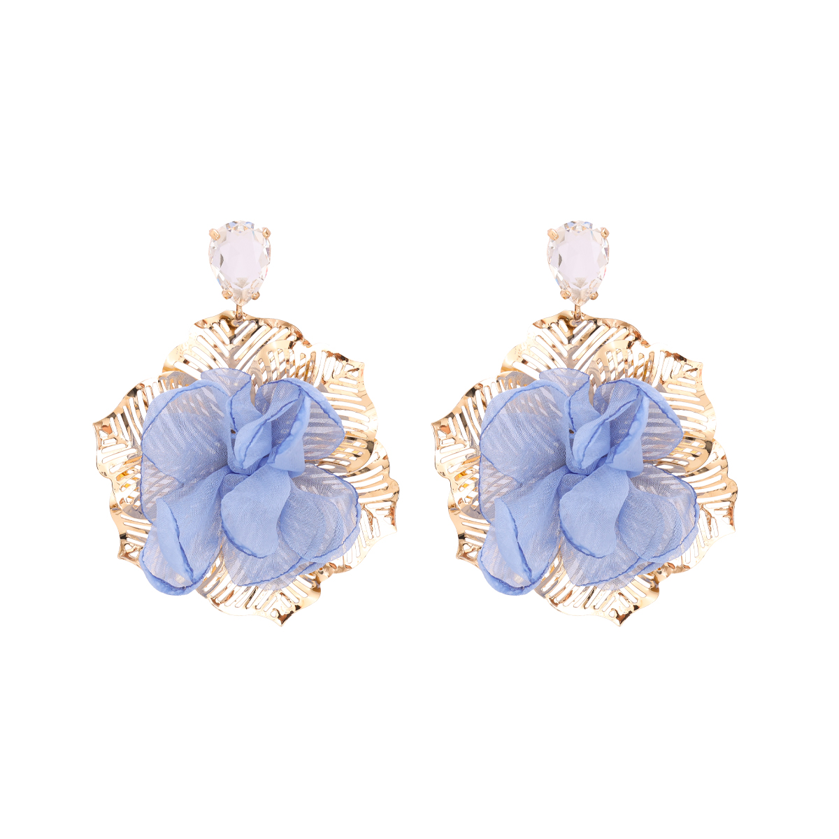 Huge Gold Flower Earrings  