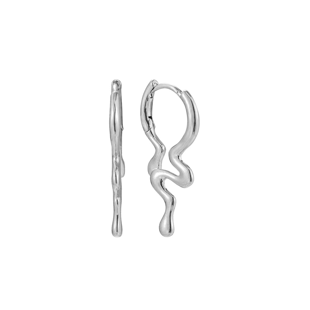 Doodle style stainless steel earrings        